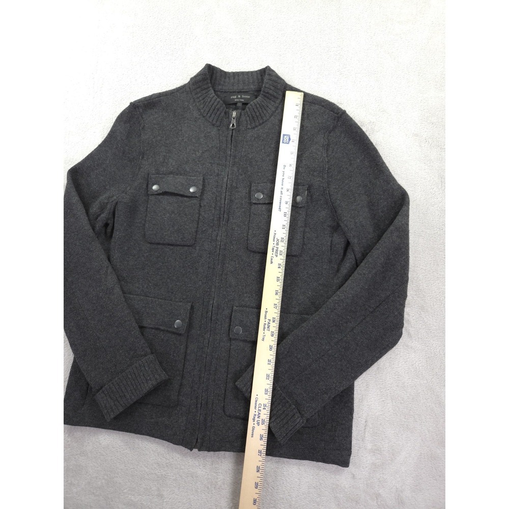 Rag Bone Wool Jacket Mens Large Full Zip Utility Field Snap Button - Picture 6 of 7